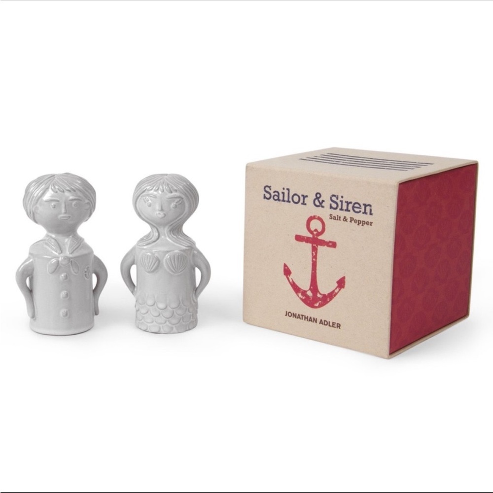 Rare, Brand New Jonathan Adler Sailor & Siren Salt & Pepper Shakers